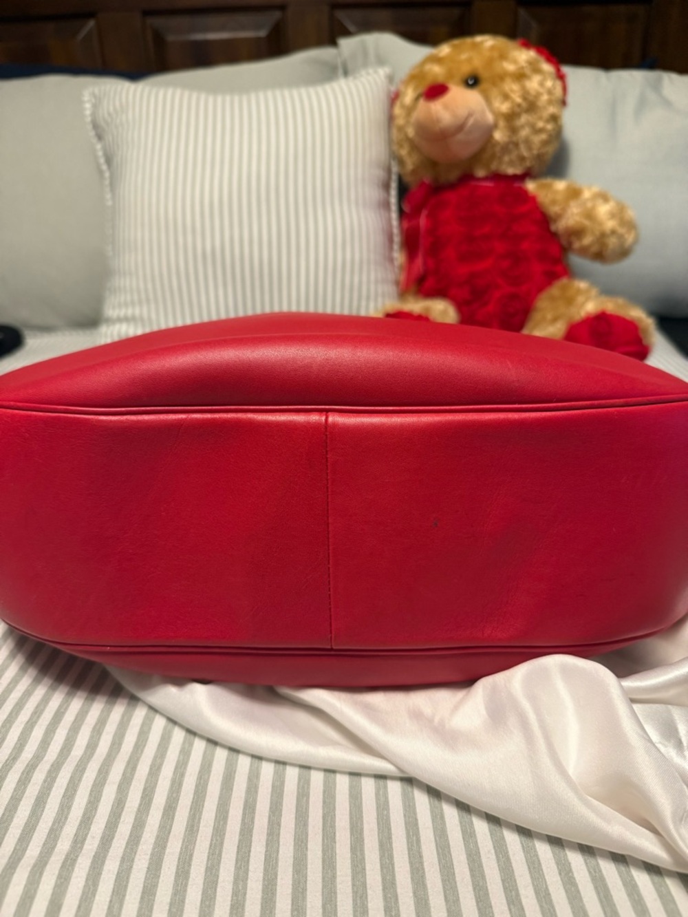 Coach Bright Red Leather Shoulder Hobo - Picture 7 of 7